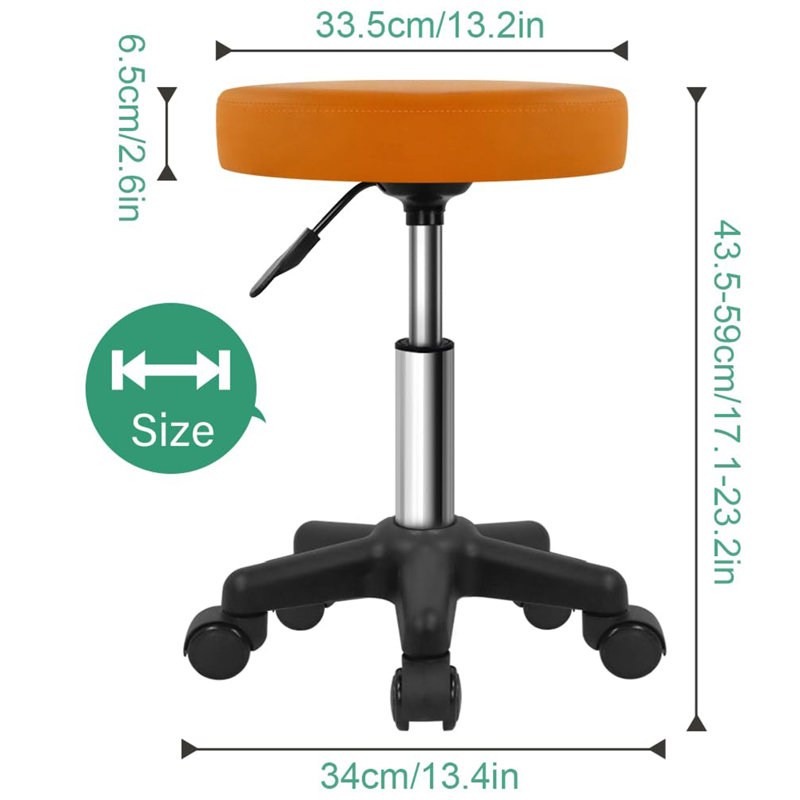 Tabouret rond à roulettes, Brun pâle