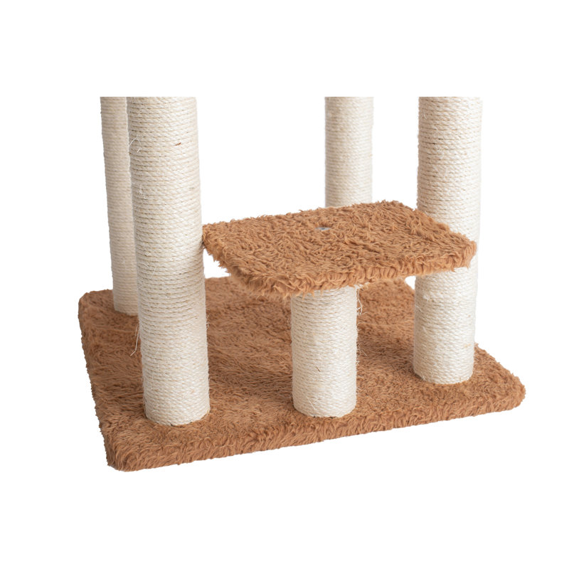 Beige and Brown Sisal Carpet Cat Tree Tower