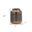 Vase de table en argile cylindrique rayé noir et bleu-214694530