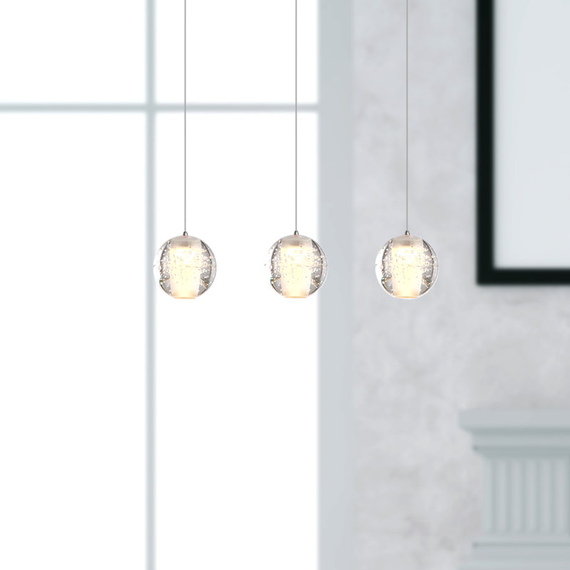 Luminaire suspendu linéaire pour îlot de cuisine 3 lumières Veroniza