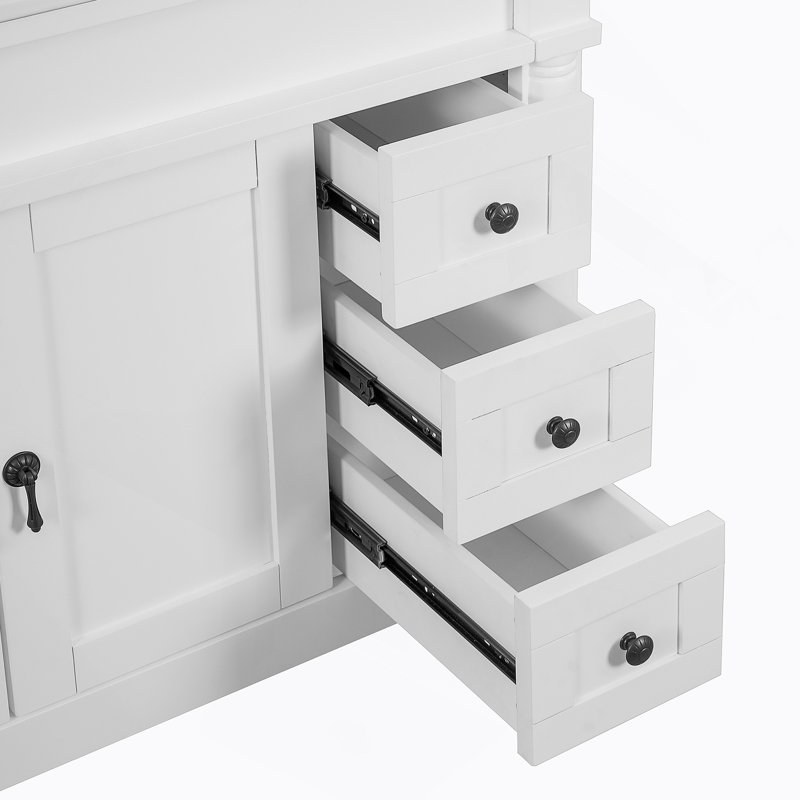 Meuble-lavabo 36 po avec lavabo en céramique, tiroirs standard, portes à fermeture douce, tablettes réglables, armoire de rangement moderne pour les petites et moyennes salles de bain