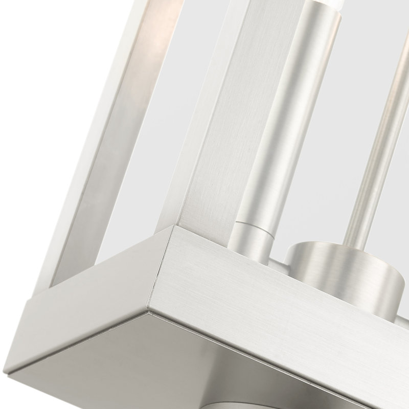 Tête de lanterne câblée 1 lumière H 19,75 po, Nickel brossé