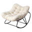 Chaise berçante surdimensionnée en rotin brun Papasan