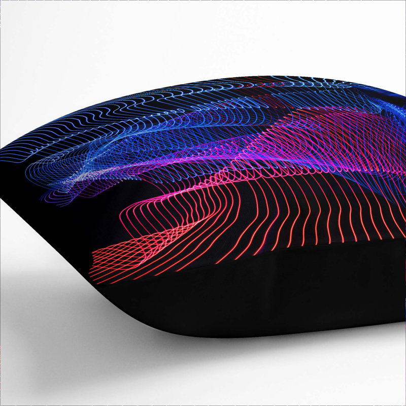 Square Cushion, Black, 55cm H x 55cm W x 20cm D