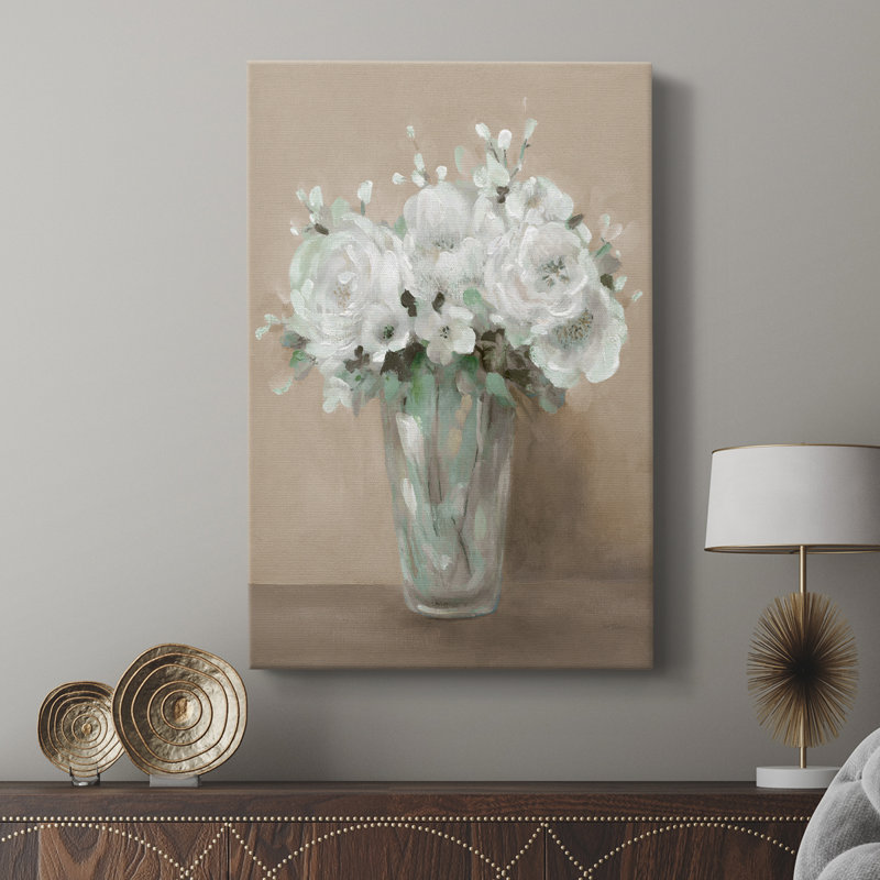 Fleurs blanches - galerie Cavas sur mesure, H 12 po x l 8 po