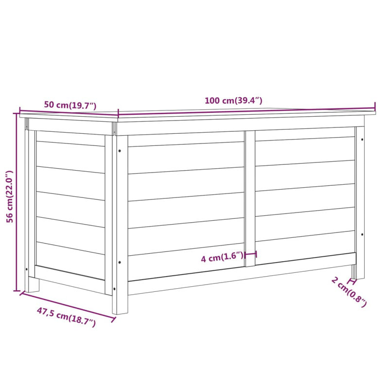 Water Resistant Fir Solid Wood Deck Box, Beige