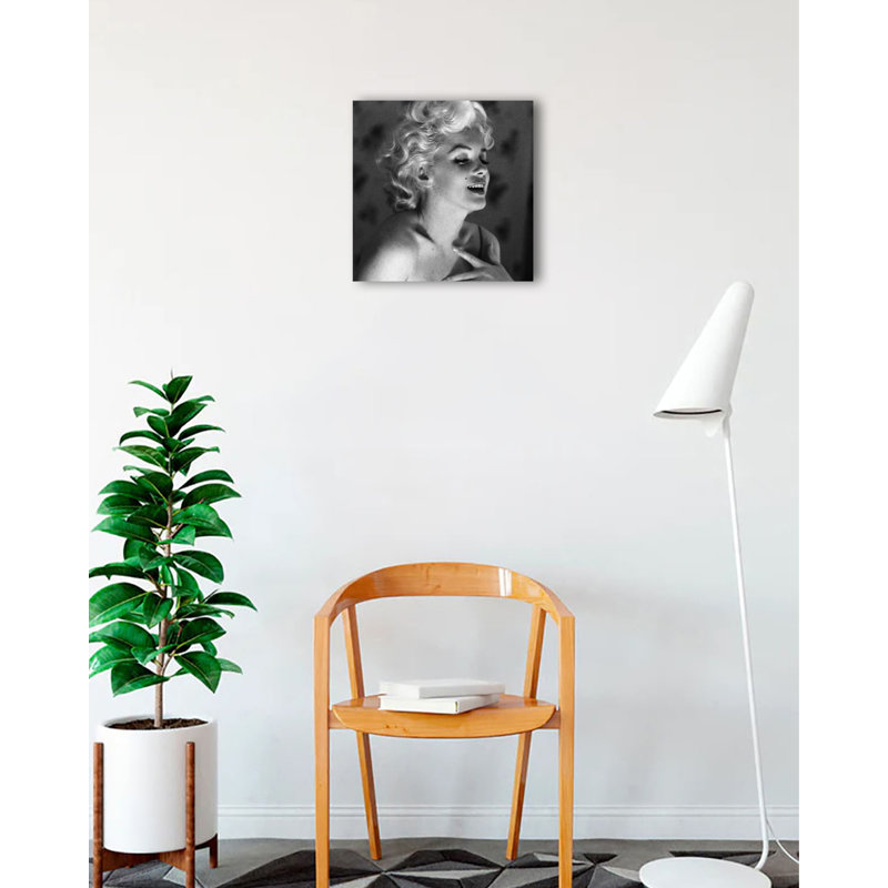 " CANVAS Marilyn Monroe Smiling 12X12 Photograph STRETCHED - Art Print Poster Hollywood Icon Movie Star Playboy Playmate - QUALITY ART REPRODUCTION "