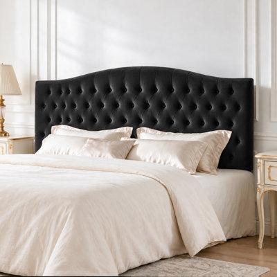 Button-Tufted Upholstered Headboard with Wall-Mount Option