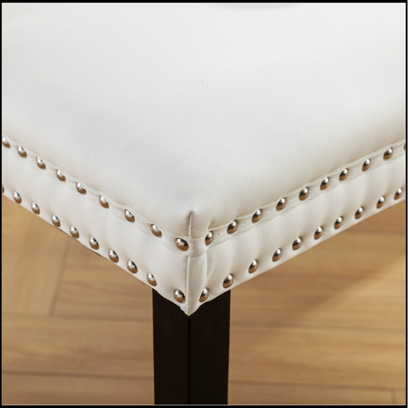 Ensemble de 2 chaises de salle à manger en bois massif touffetées haut de gamme avec revêtement en velours de polyuréthane Nikki