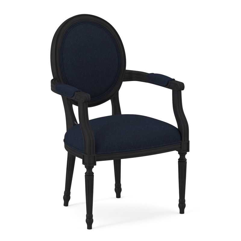 Chaise avec accoudoirs en tissu Dauphin, Ébène vintage, Ébène Margaret