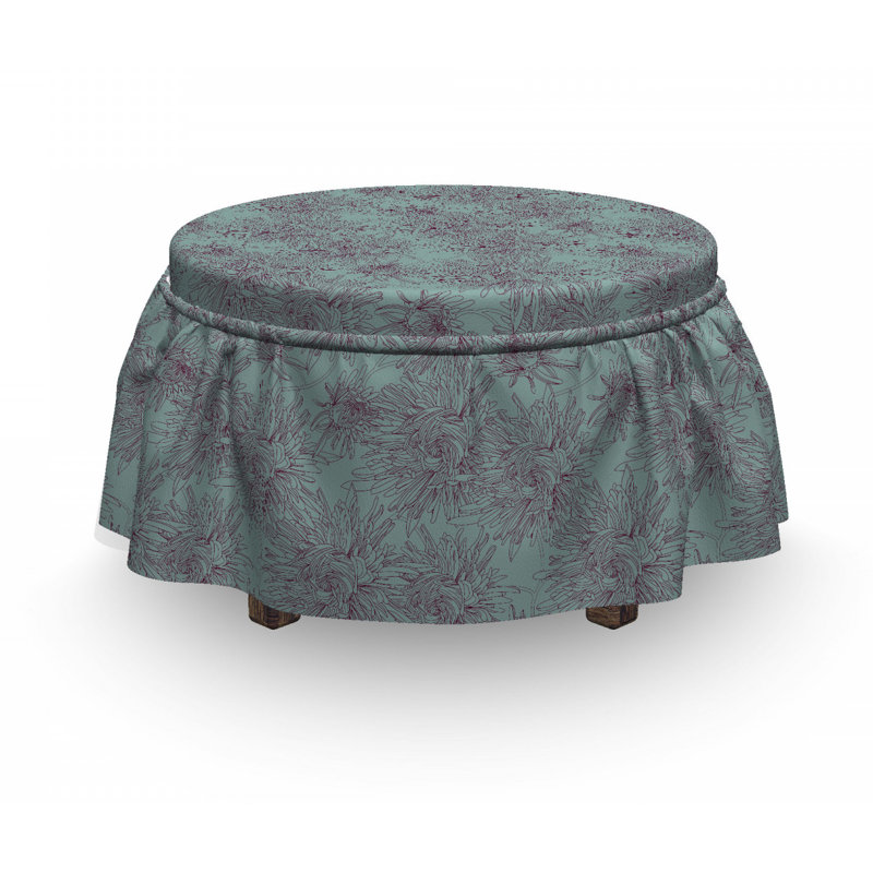 Housse pour repose-pieds en fleurs en fleurs aster