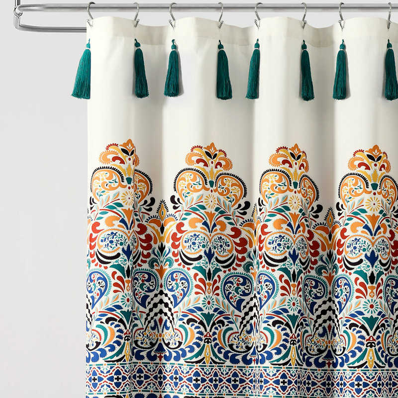 Boho Medallion Shower Curtain, Turquoise