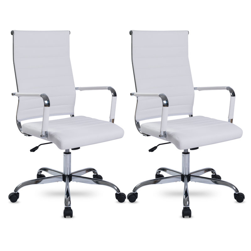 Fauteuil de conférence Aimee-Jayne, Blanc, Ensemble de 2