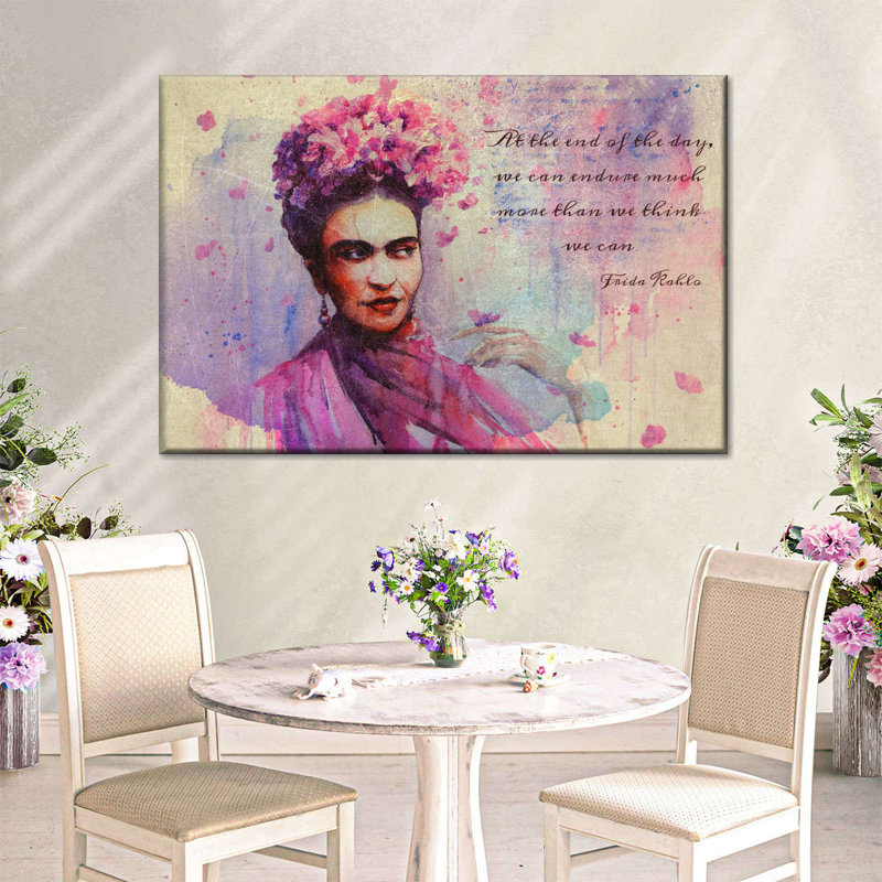 Citation de Frida Kahlo's Feminism sur toile, H 20 po x l 30 po x P 1,25 po