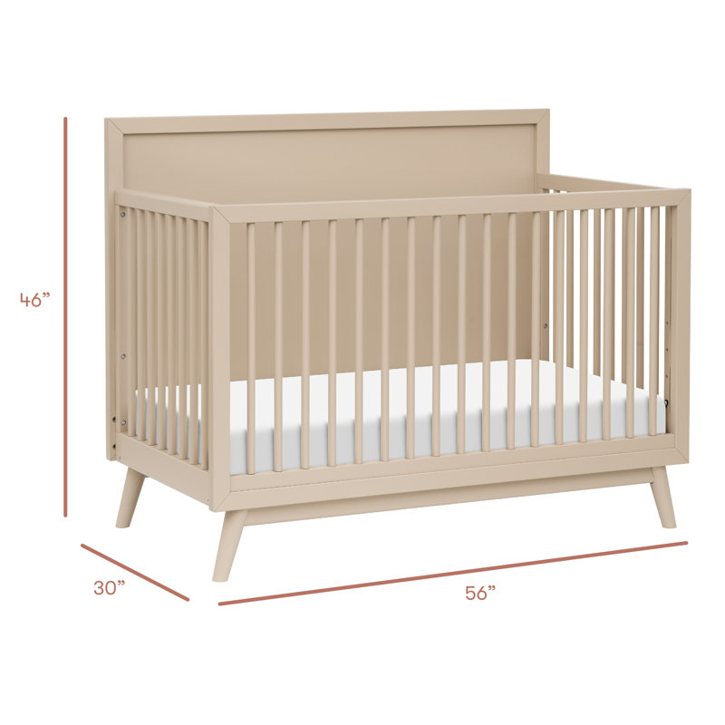 Palma 4-in-1 Convertible Crib with Toddler Bed Conversion Kit, Taupe