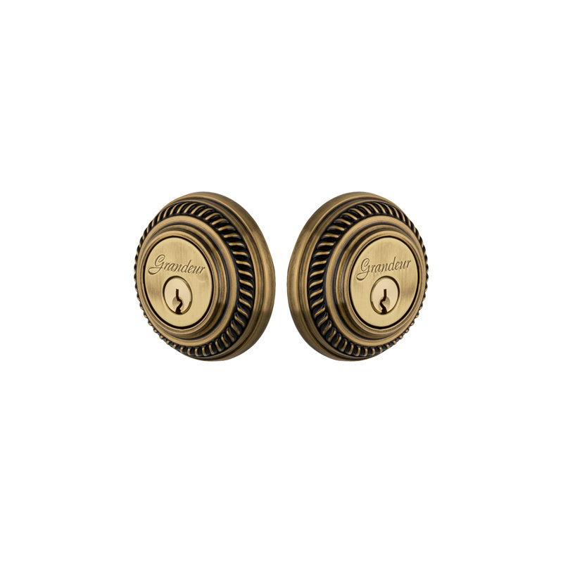 Verrou double cylindrique Newport, Laiton rétro