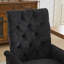 Chaise de salle à manger rembourrée en tissu de chenille, pieds courbés en bois massif, chaise de salle à manger capitonnée pour salle à manger club, paquet simple-121093657