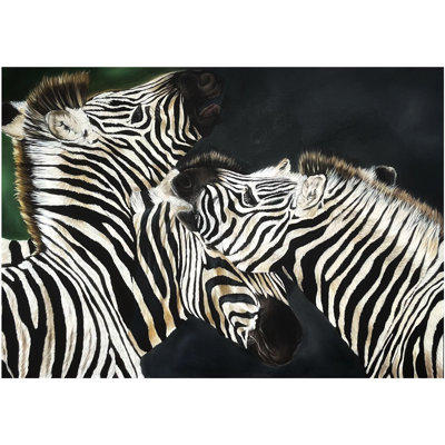 Zebra Fight | Acrylic On Linen Canvas | Painting By Zoya
