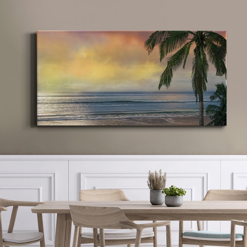 Sunset Cove II - Toile tendue avec châssis de qualité supérieure - Prêt à être accroché, H 40 po x l 20 po x P 1,5 po