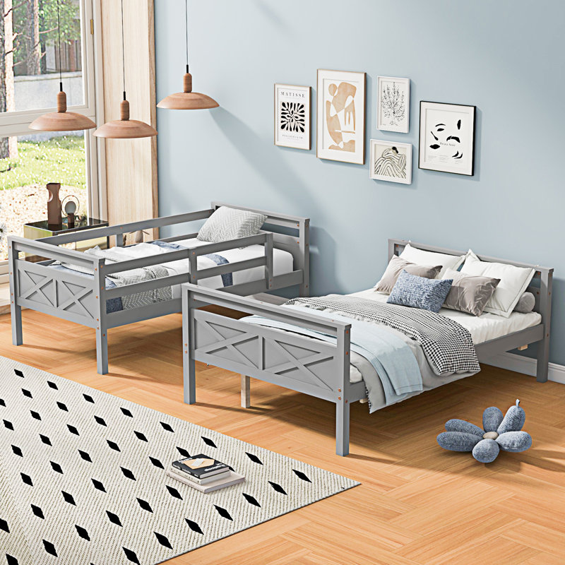 Bunk Bed With Ladder, Gray