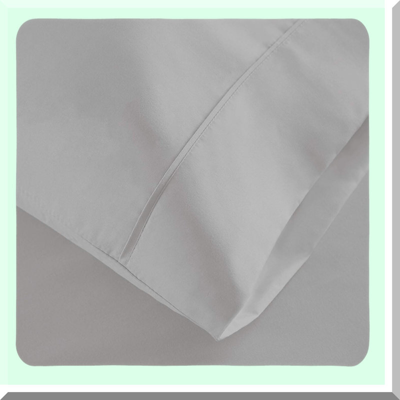 Luxury Cotton Split Set - 5 Piece Bed Sheets, 400 Thread Count, Extra Long Staple, Hypoallergenic Hotel Collection, Deep Pocket, Light Grey Solid.