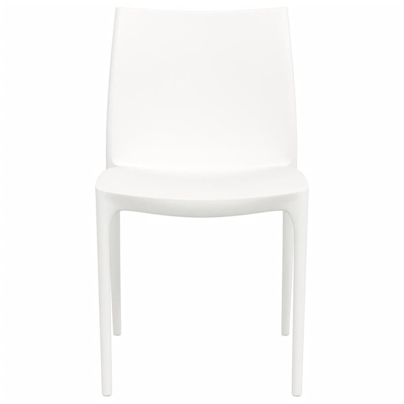 Wilburg Stacking Patio Dining Side Chair, White