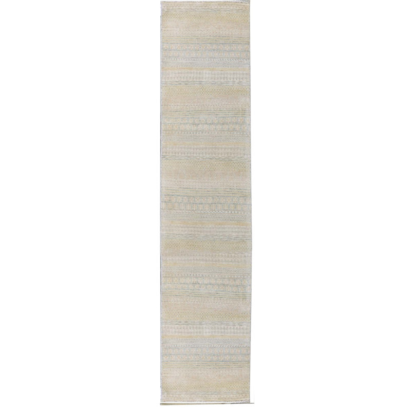 Hand-Knotted High-Quality Beige Runner