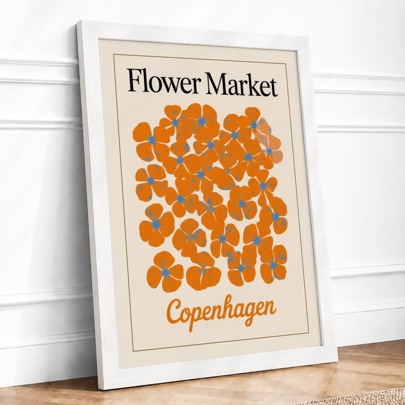 Flower Market Copenhagen Botanical - Print, A1 - 84.1 x 59.4 cm, White
