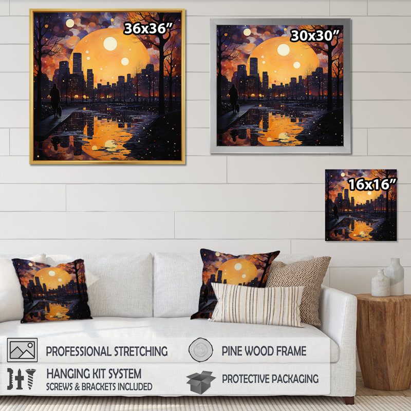 Harlem Renaissance Reflections Pointillism II - impression, Cadre simple noir, H 16 po x l 16 po x P 1 po