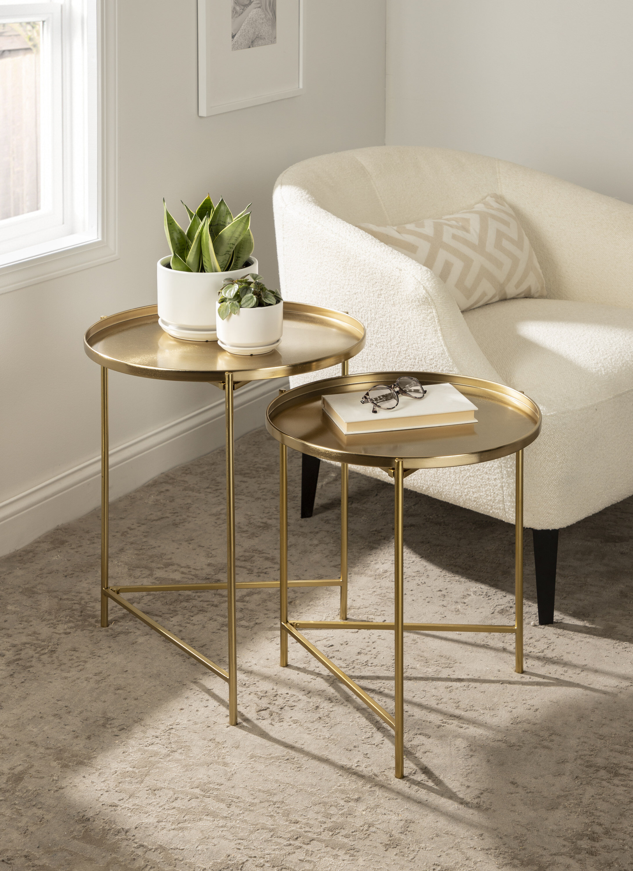 Wade Logan Gwynn Tray Top 3 Legs Nesting Tables & Reviews | Wayfair