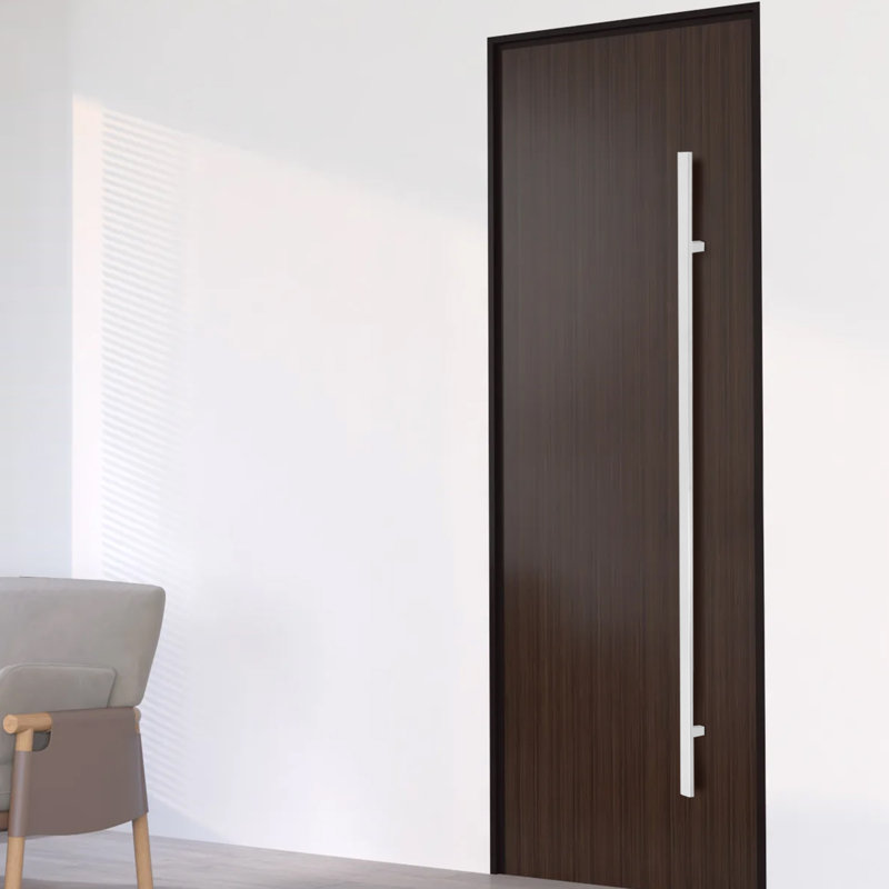 Poignée de porte à double face à tirer, poignée de porte en forme de H (1,57 (l)), 70.87", Chrome poli