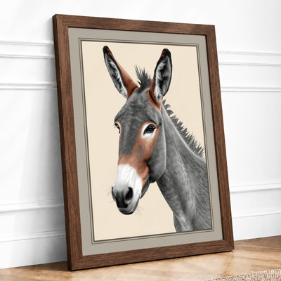 Gentle Donkey Rustic - Framed Print