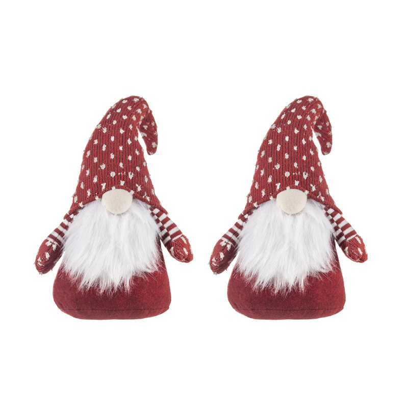 5.7X3x13.8"H Fabric Gnome Table Sitter, 2 Pack