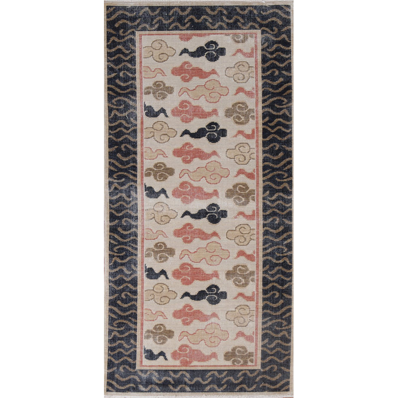 One-of-a-Kind 2'4" X 5'10" Runner Wool Area Rug in Ivory