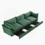 Canapé 3 places avec tiroirs de rangement coulissants, grand et profond, excellent pour les grands salons, vert chenille-470460452