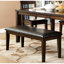 Mobilier de salle à manger rembourré en tissu à finition cerisier classique 1pc
