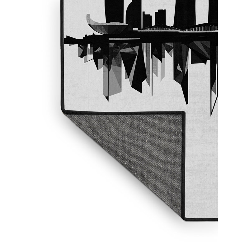 Tapis gris moelleux doux et moelleux Shaler, 2 pi x 3 pi