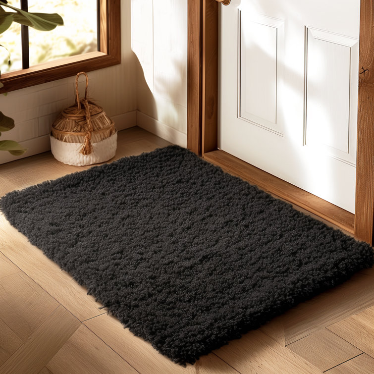Tapis noir à poils longs Kaytrin Kai