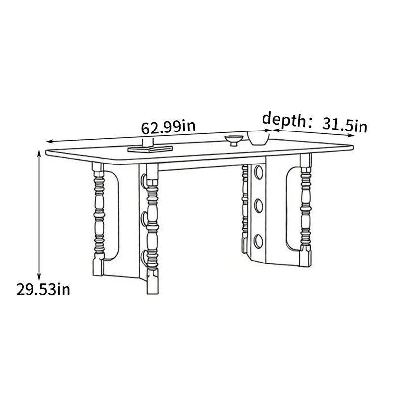 Table de salle à manger Southsea, H 29,53 po x L 62,99 po x l 31,5 po