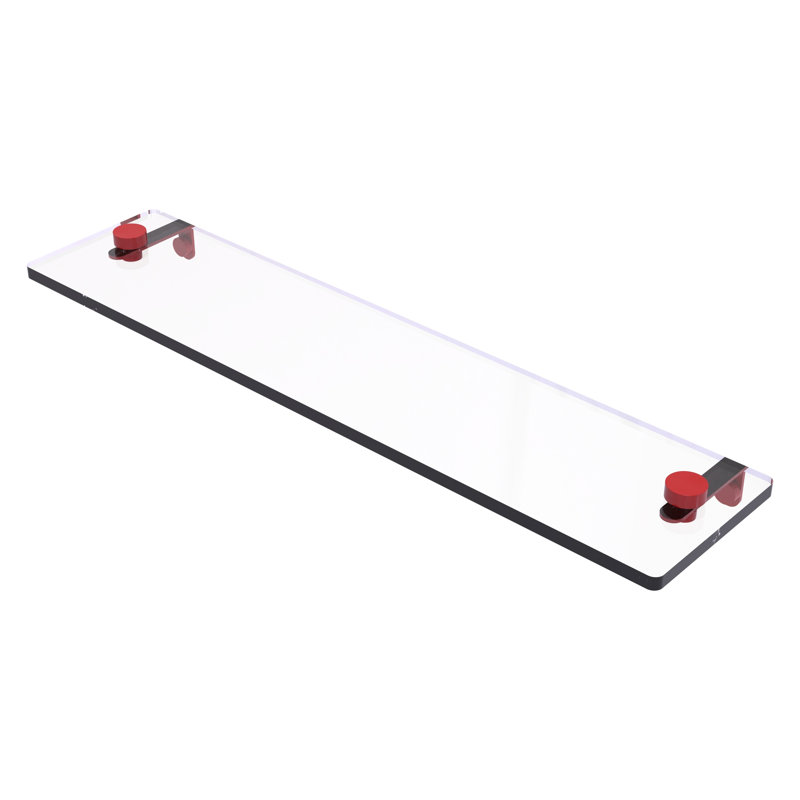 Tablette de meuble-lavabo en verre avec bords biseautés NS, H 2 po x l 22 po x P 5 po, Rouge pompier