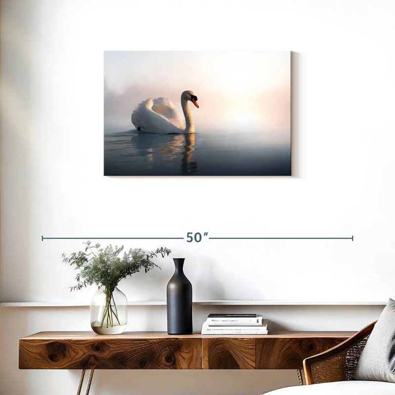 Crowle majestueux cygne, H 20 po x l 30 po