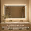 Miroir de salle de bain sans cadre à DEL avec température de couleur 3 et miroir de salle de bain anti-buée, rétroéclairé et éclairé à l'avant avec fonction de mémoire-1781579759