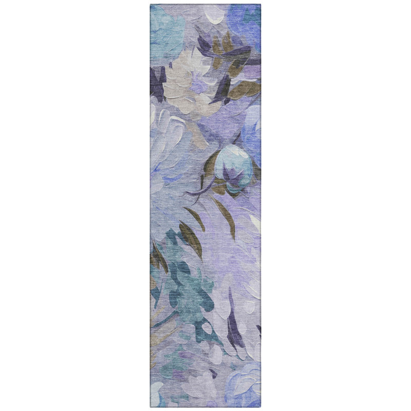 Machine Washable Indoor/Outdoor Howle ACN2264 Floral Rug, Runner 2'3" x 7'6"