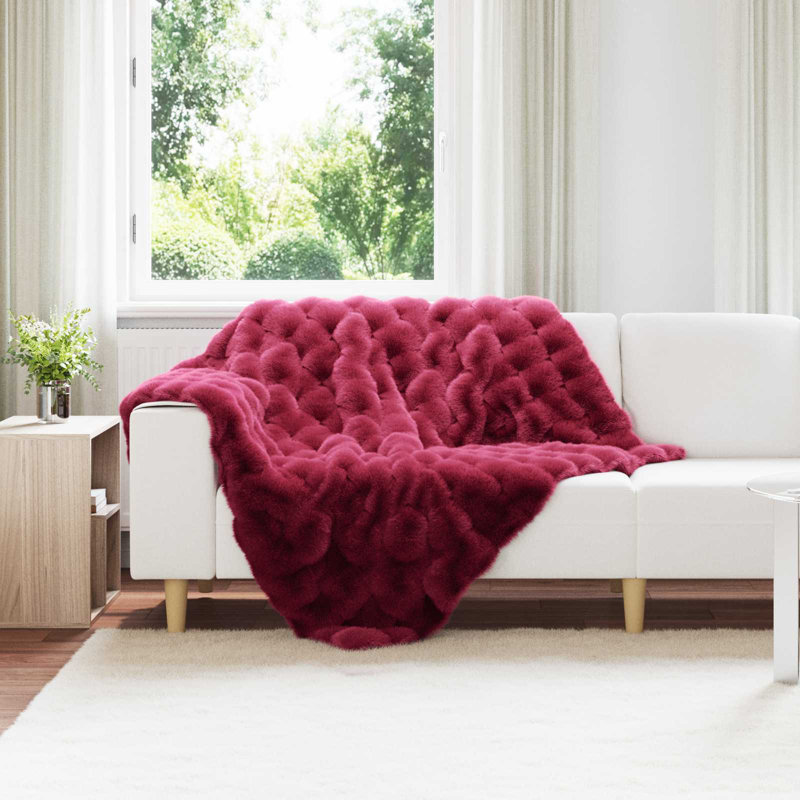 1-36 Throw Blanket, Bordeaux Red, 130cm x 150cm