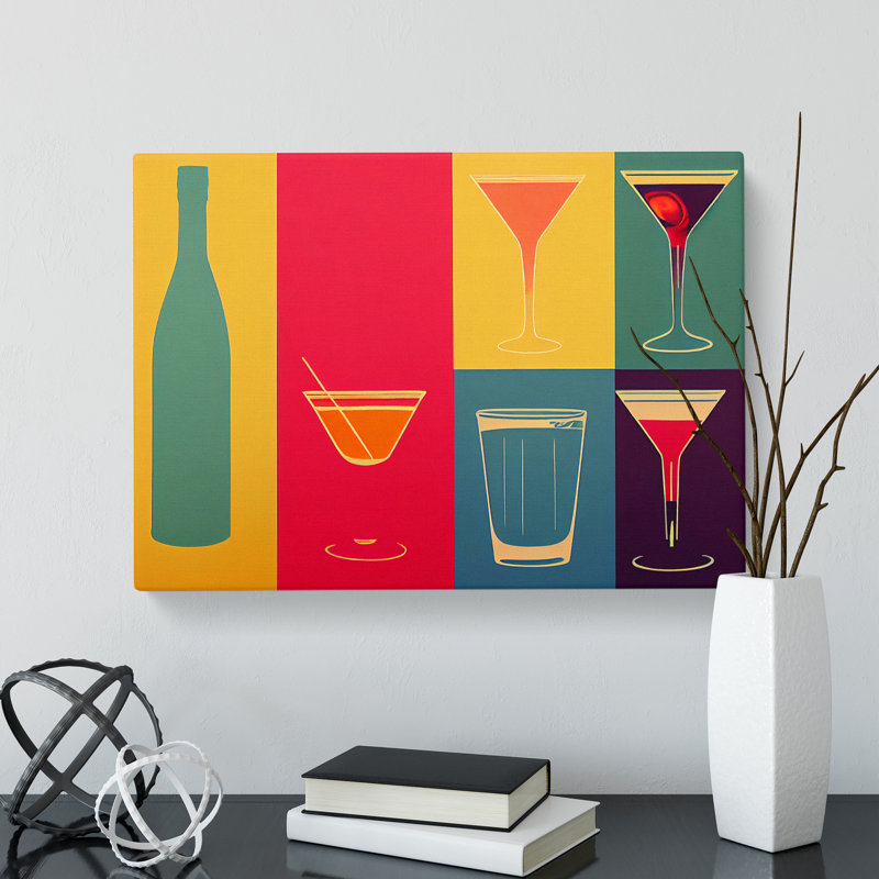 Retro Cocktail Art Vol.2 - Wrapped Canvas, 40cm H x 60cm W x 3cm D