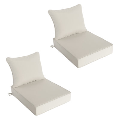 24" x 28" x 5.5"Outdoor Deep Seating Cushions(Set of 2), All-Weather Seat and Back Cushions for Patio Furniture