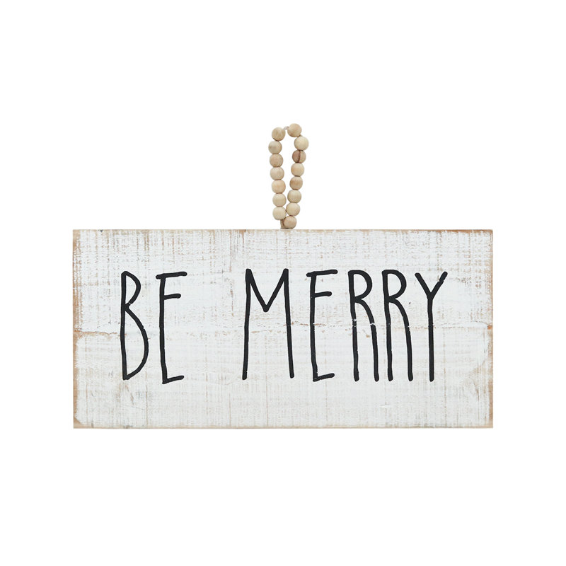 Plaque murale en bois Be Merry