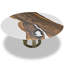 Round Walnut Wood Dining Table-57360317-57360316-57360322