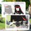Poussette pour chien, poussette pliable pour animal de compagnie en un clic, roues à absorption des chocs, rouge