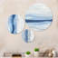 Bleu et gris côtier vagues - ensemble d'art mural en métal côtier de 3